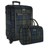 Набор: чемодан + сумочка Borgo Antico. 6090 green-blue 26"/18"